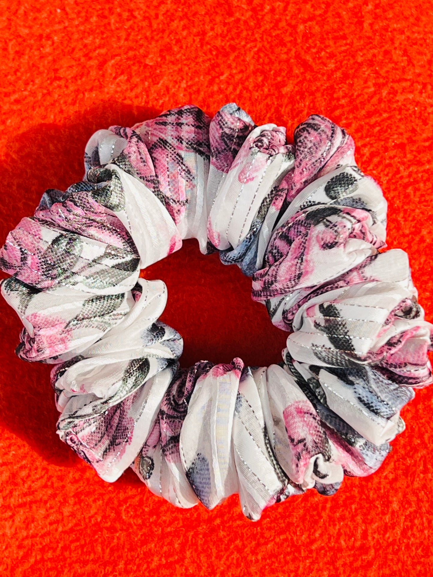 Blush Elegance Georgette Scrunchie